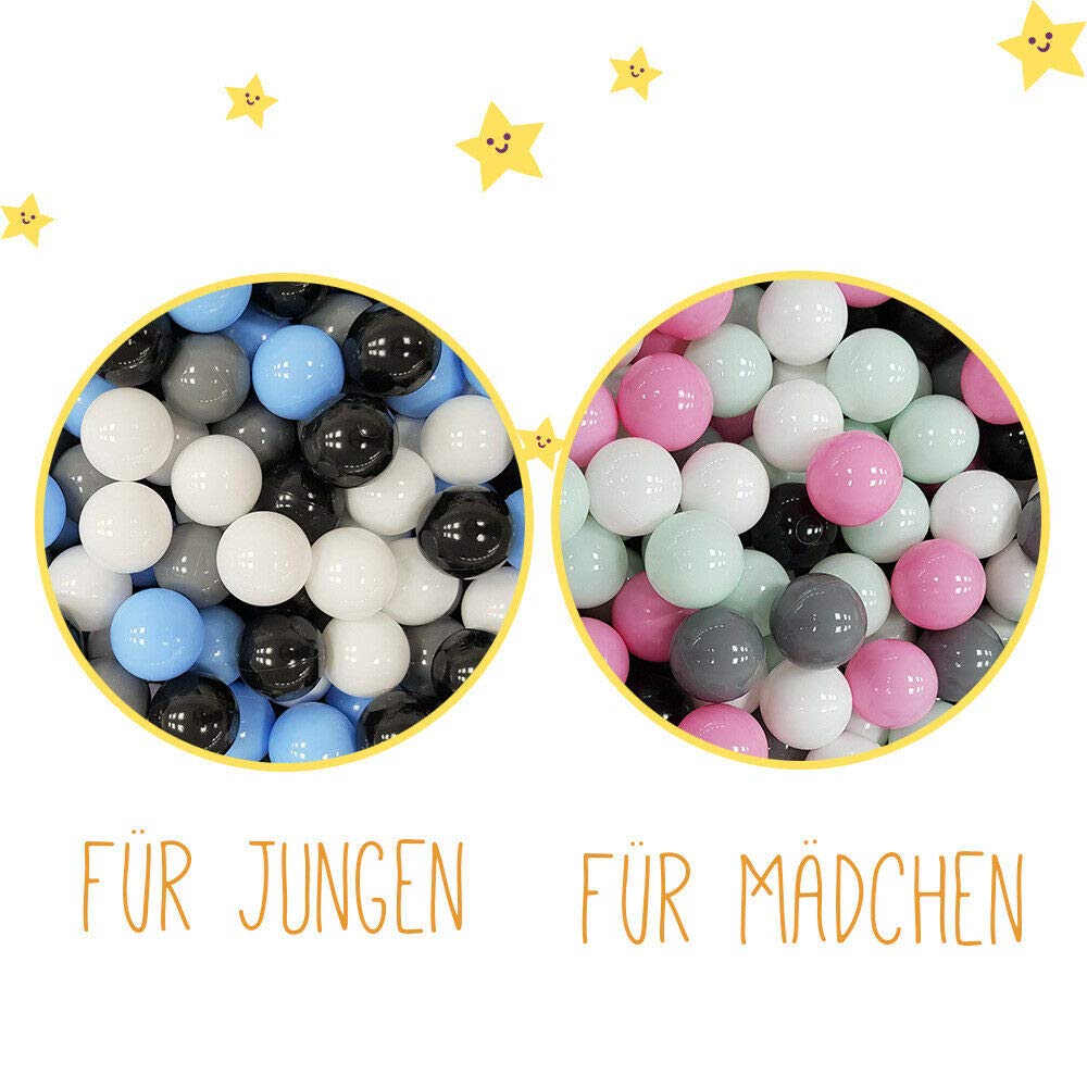 JungleDove Baby Bällebad Mit 100 Bällen - Schaumstoff Ballpool Für Kleinkinder