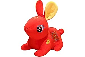 Red Rabbit Plush Toy - Cute Chinese New Year Decor