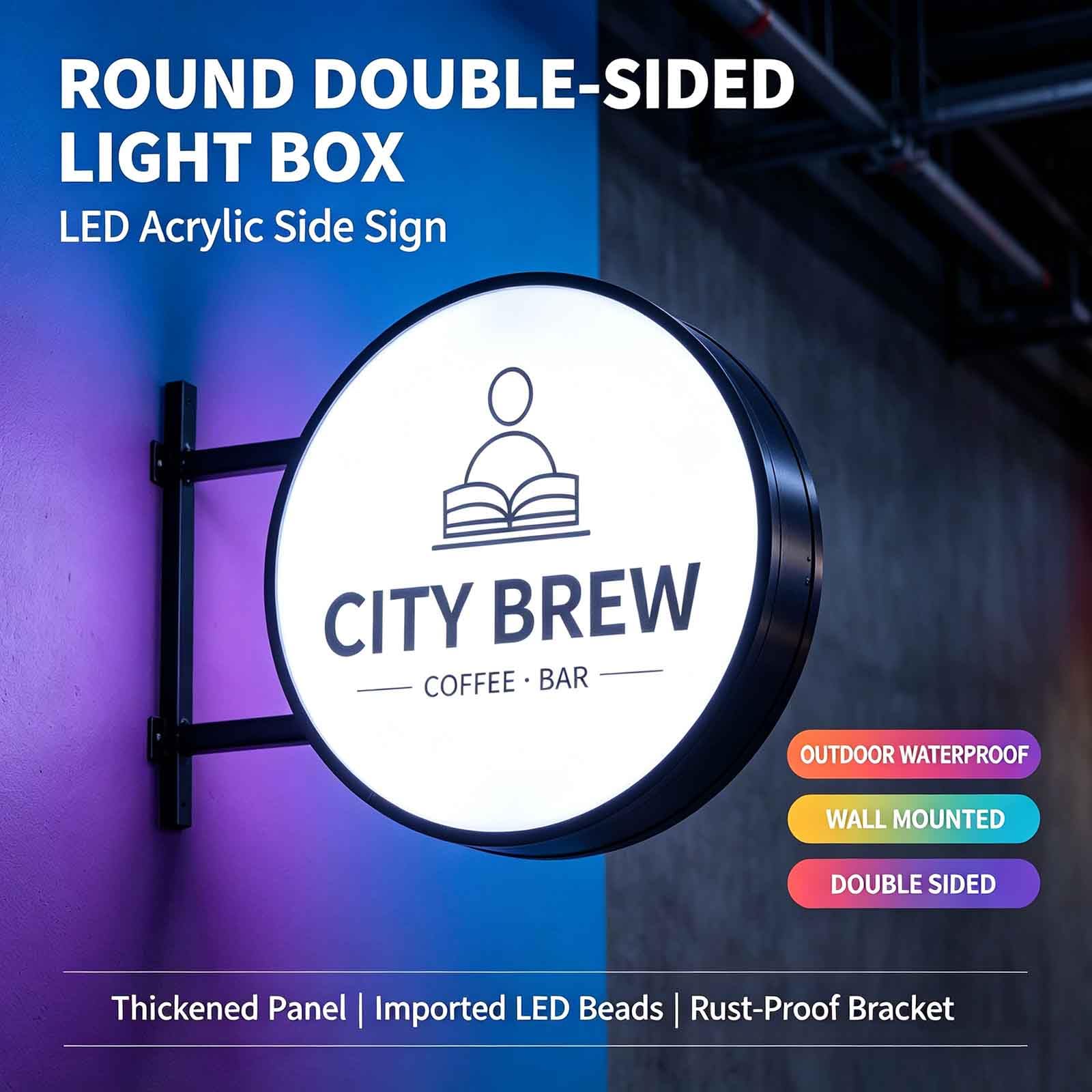 Dwustronny Podświetlany Kaseton Reklamowy LED 50cm
