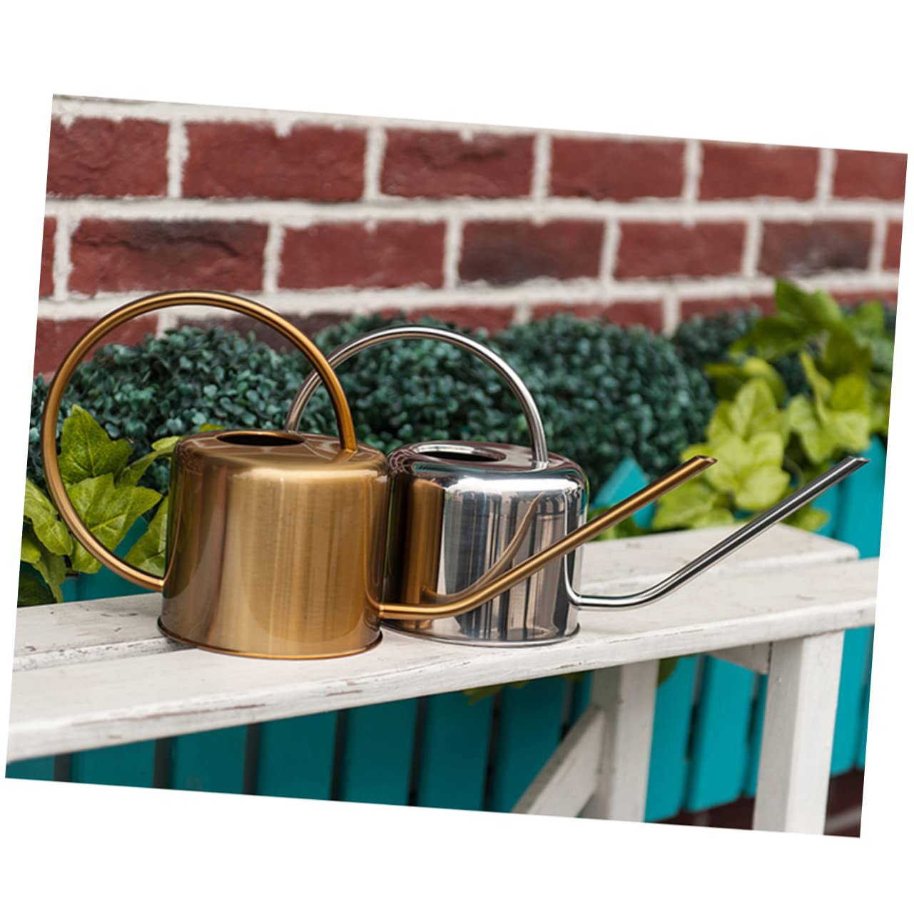 Regaderas for plantas de interior y jardín, con boquilla for riego de plantas de exterior. Elegante regadera de acero inoxidable con boquilla larga for riego de suculentas y plantas de interior.