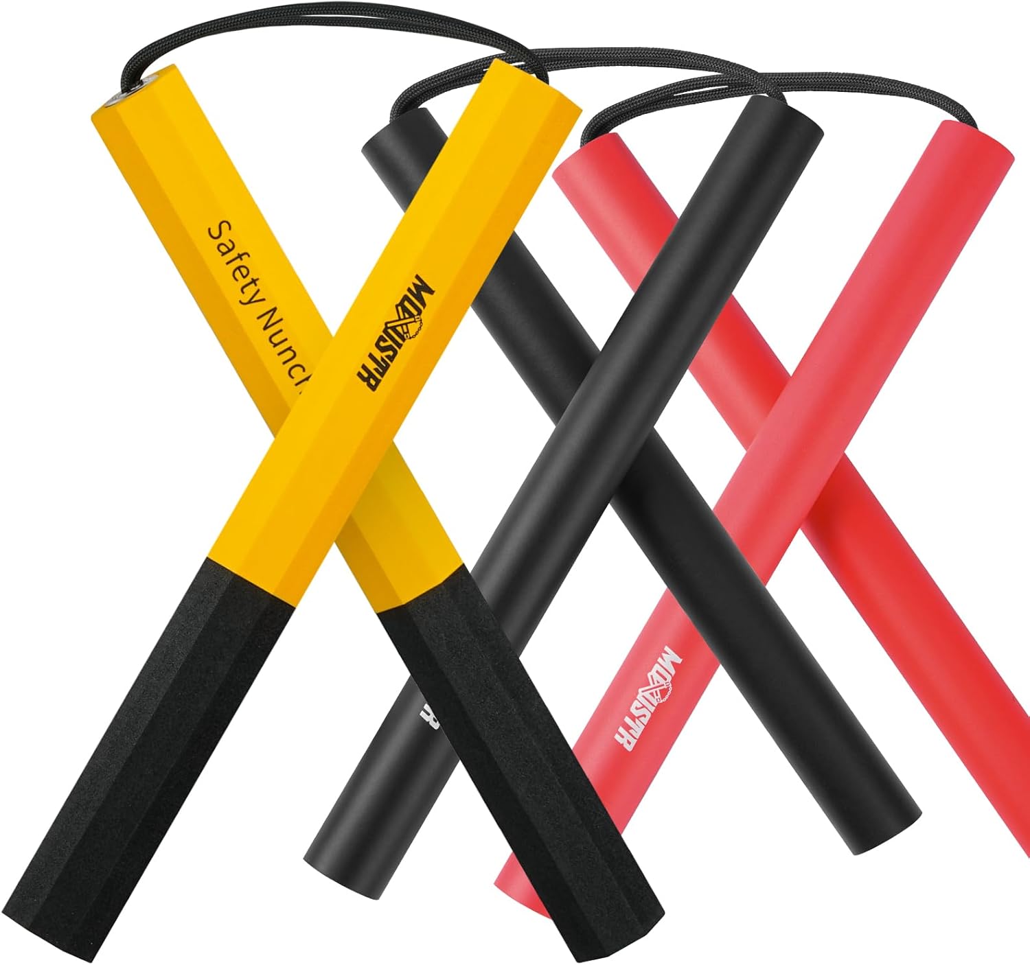 Safe Foam Rubber Cord Nunchakus Upgraded for Beginners Practice and Training Set