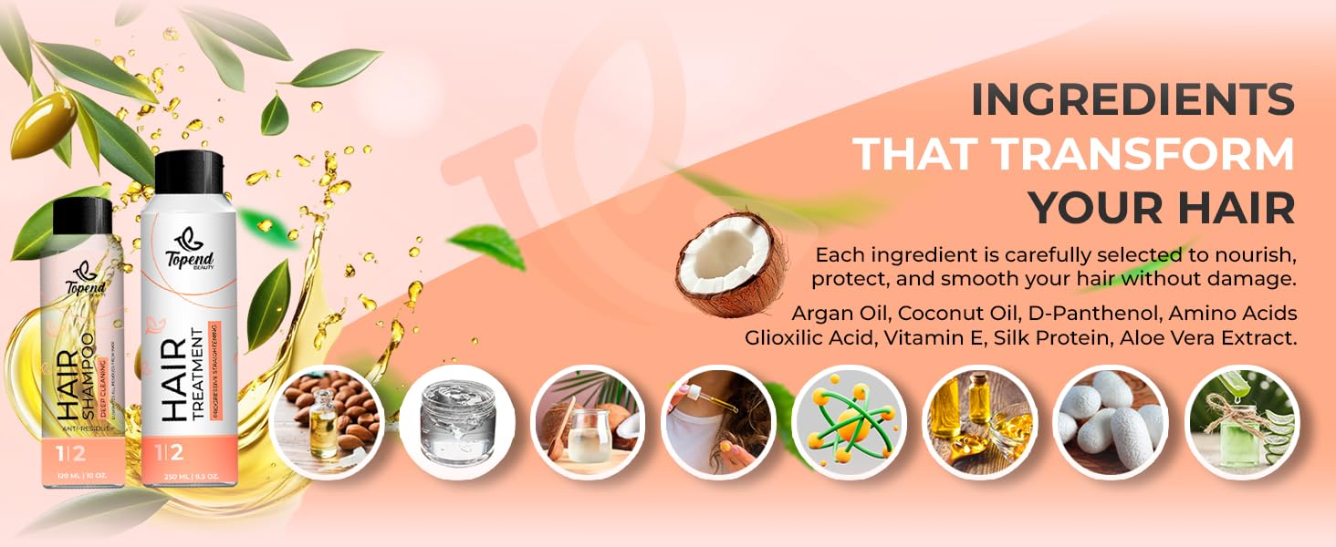 Keratin Hair Treatment Kit – 470ml | Organic Straightening & Anti-Frizz System with Clarifying Shampoo | Formaldehyde-Free | Smooth, Shine & Repair All Hair Types