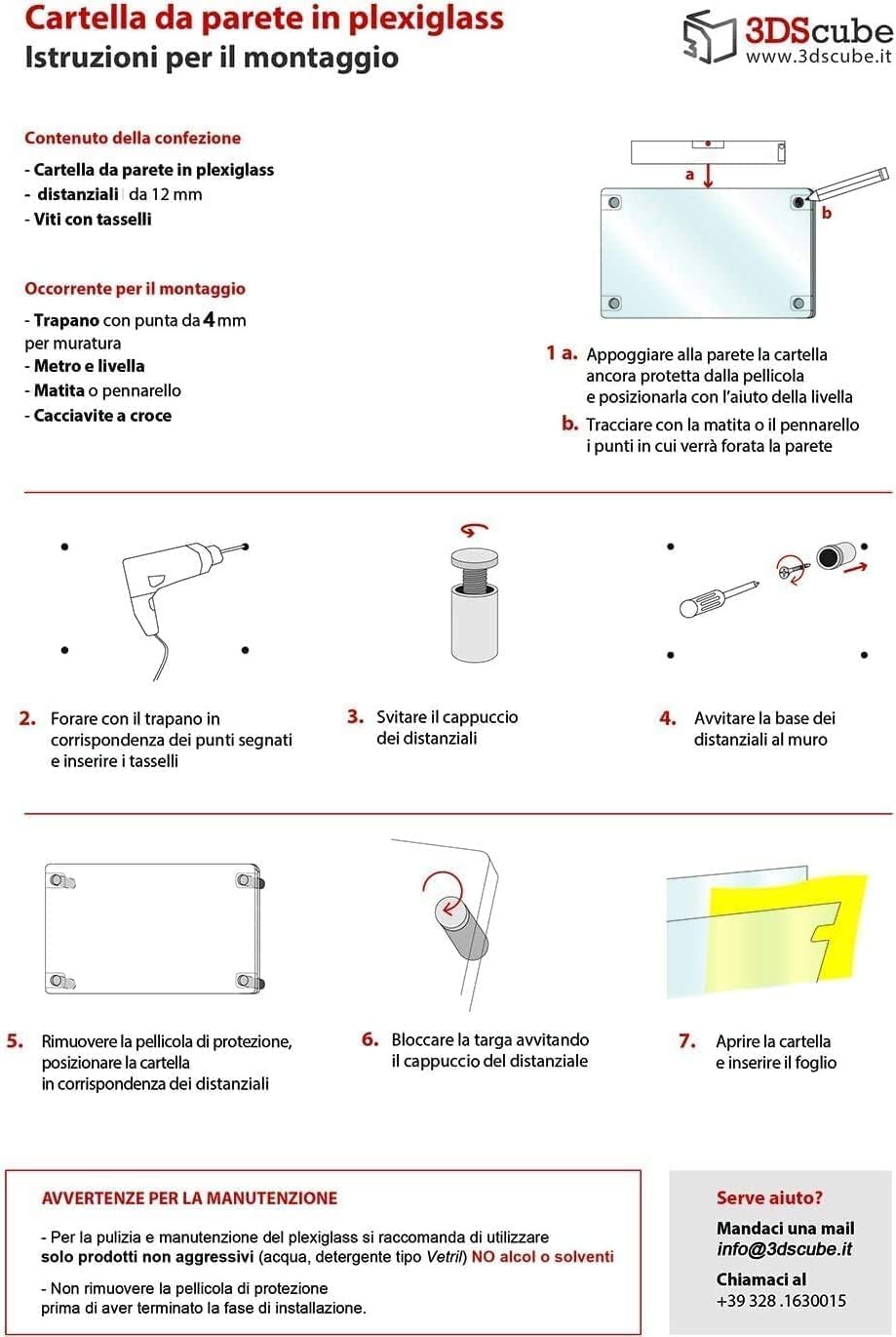 2 expositores de metacrilato de pared con bolsillo abatible, porta avisos y folletos formato A5 horizontal 21 x 15 cm, con espaciadores de aluminio cepillado, para anuncios, carteles, horarios de