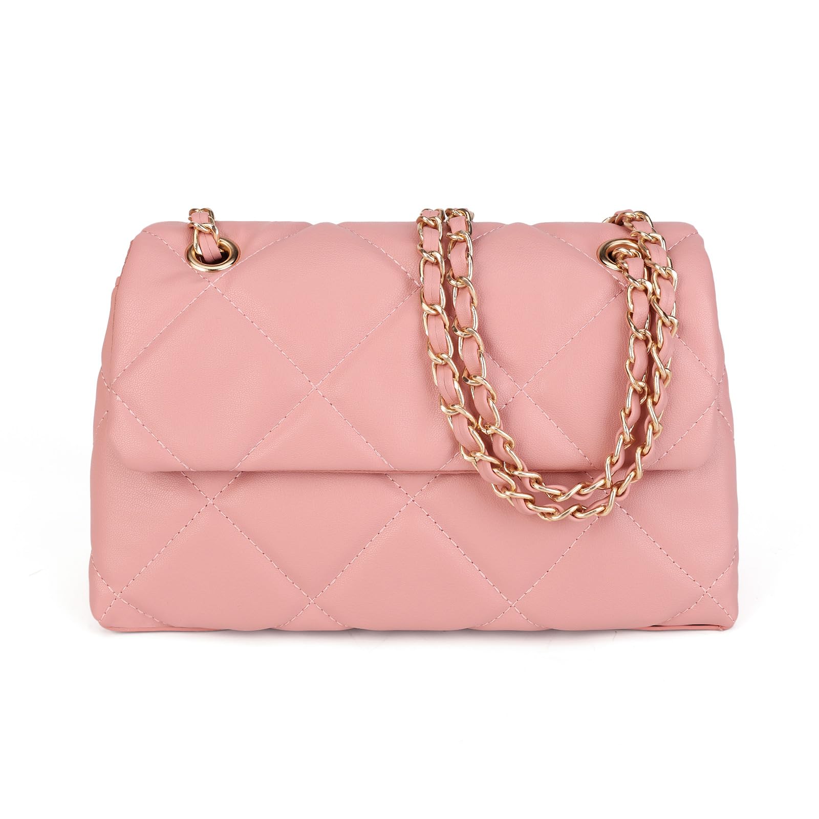 Gladdon Quilted Crossbody Purses for Women Small Ladies Shoulder Bag Trendy | Gold Chain Strap,Any Outfit,Evening Bag,Smart Storage,Lightweight easy care