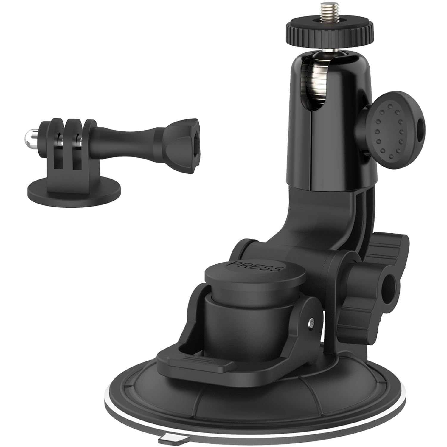 suction cup mount per gopro con testa metallica