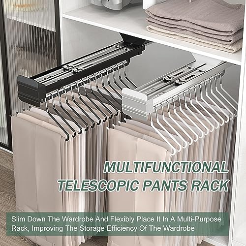 Support pantalon coulissant dressing télescopique blanc 35 cm
