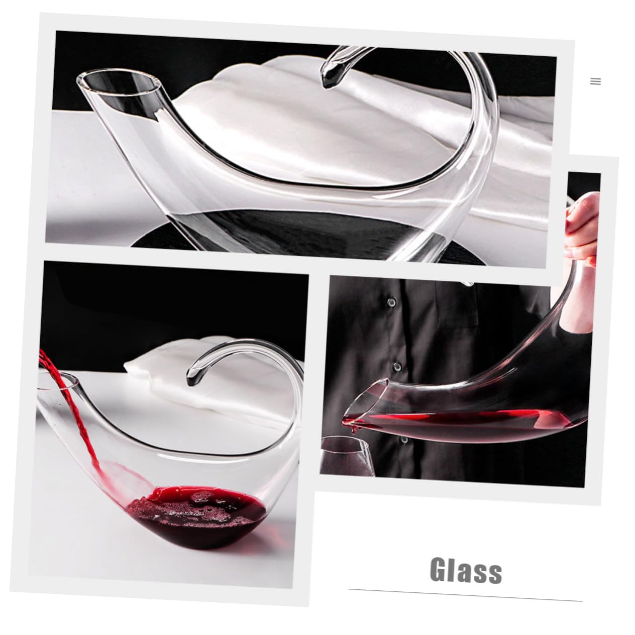 PRETYZOOM Decantador de Vino de Cristal Elegante Boca Inclinada para Mejorar Sabor, Jarra de Vidrio para Uso Doméstico y Reuniones Familiares