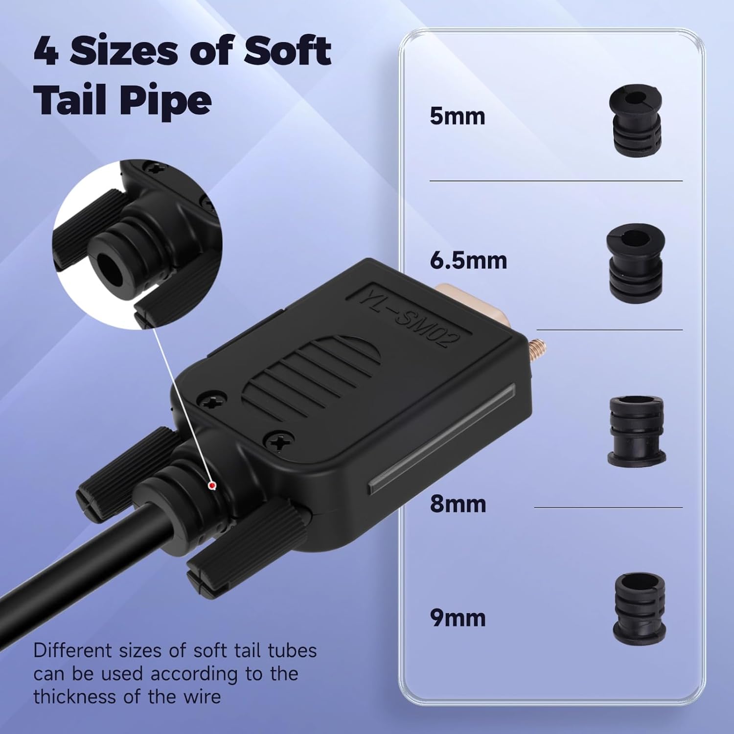 DB9 Breakout Connector, Solder-Free Male & Female 9-Pin Adapter Terminal RS232/COM Port with Screw Terminals, Case - 4 Pairs