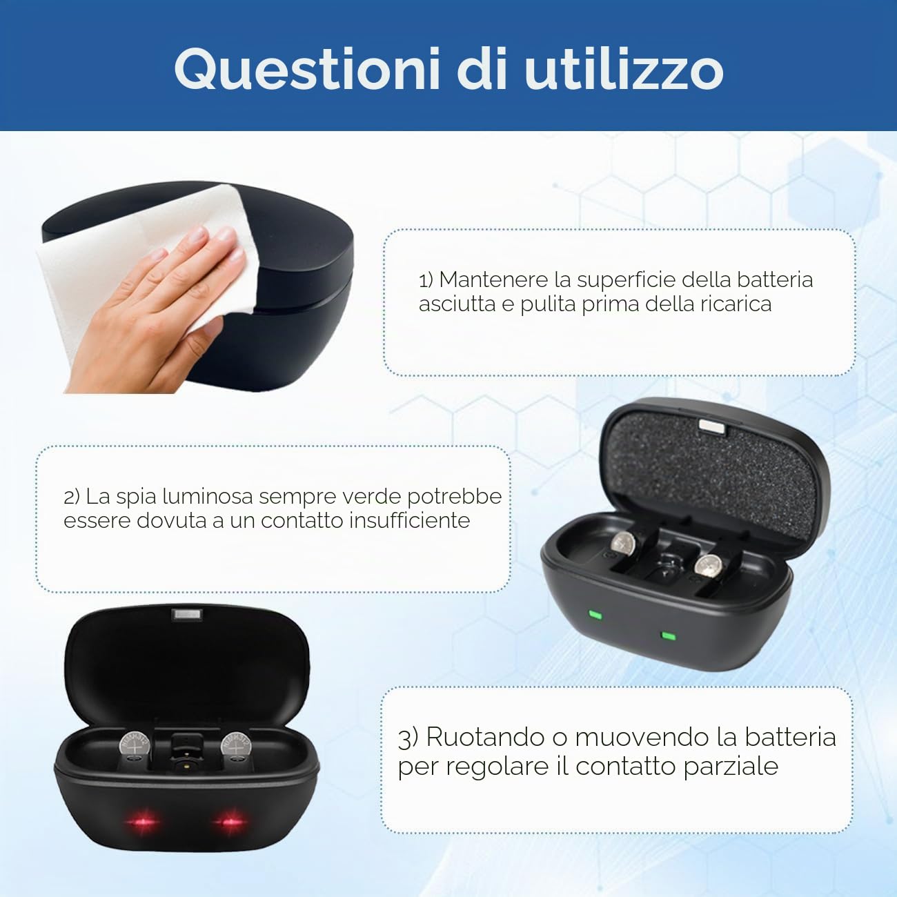 Wokyo 312 batterie ricaricabili per apparecchi acustici e 312 caricabatterie per cuffie caricabatterie custodia da viaggio per 312 amplificatori per apparecchi acustici, caricabatterie con 6 unità da
