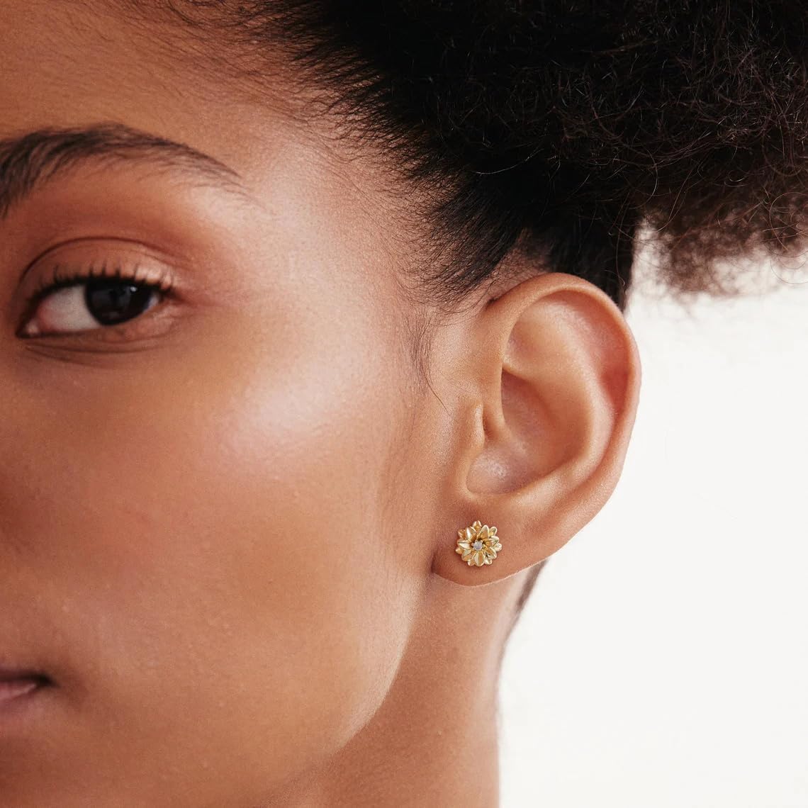 Tasiso Birth Flower Stud Earrings for Women 14K Gold Plated Birthstone Earrings for Women Dainty Gold Flower Blue Green Cubic Zirconia Earrings Birthday Gifts for Women Jewelry - Image 2