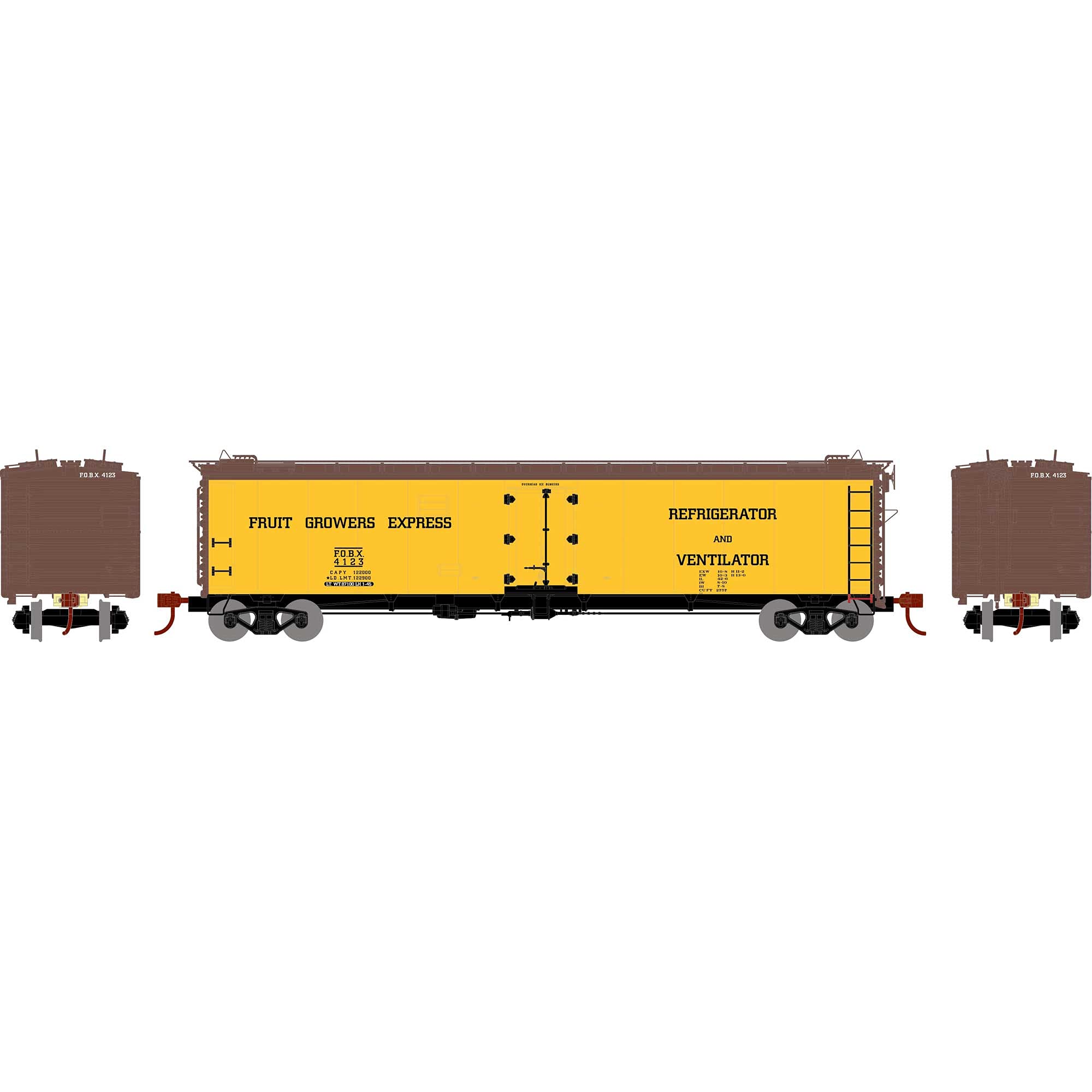 Athearn N 50' Ice Bunker Reefer FOBX #4123, ATH2379