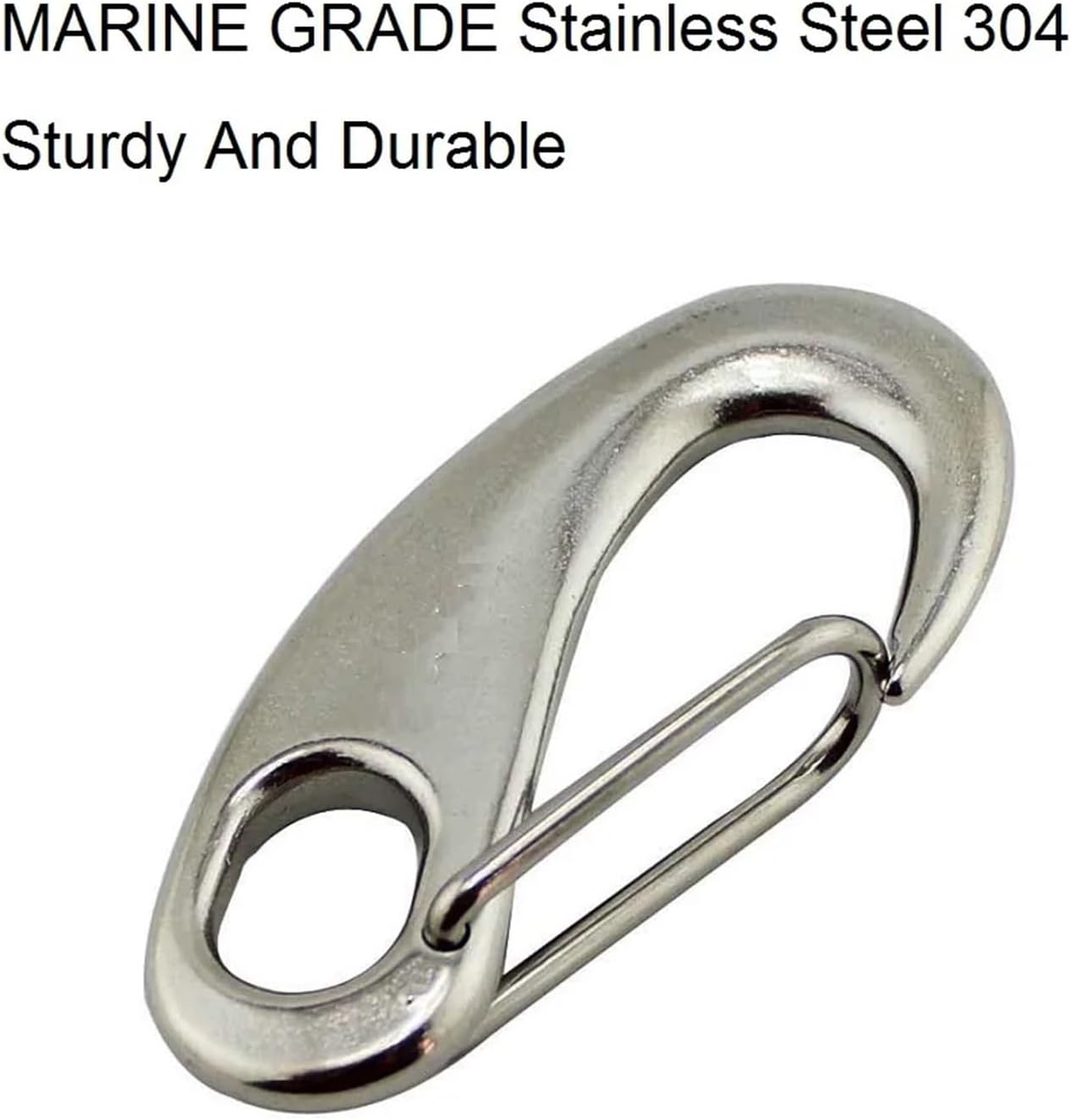 Stainless Steel Spring Snap Hook 5PCS Egg Shape Spring Gate Snap Hook 304 Stainless Steel Lock Rigging Hardware Snap Hook Clip for Camping(100mm)
