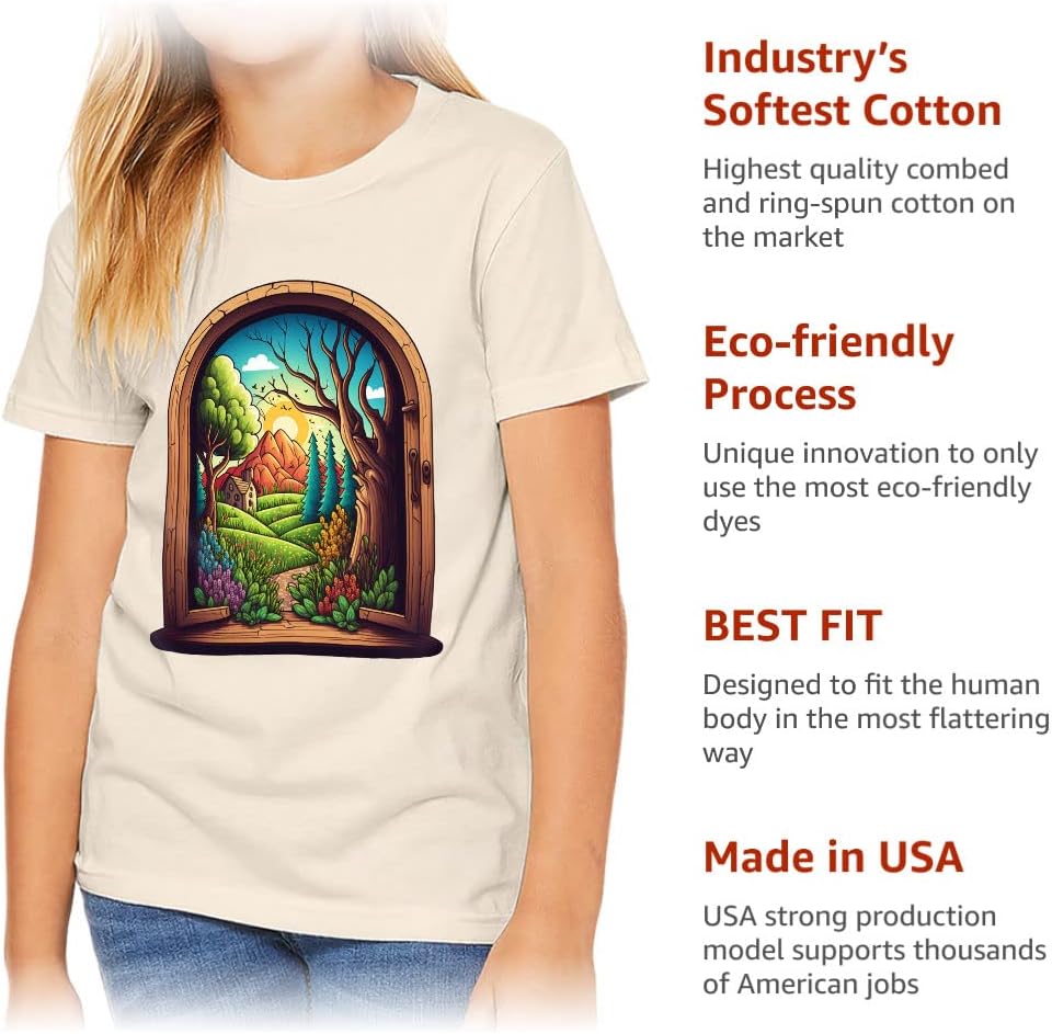 Nature Design Kids' T-Shirt - Colorful T-Shirt - Mountain Tee Shirt for Kids