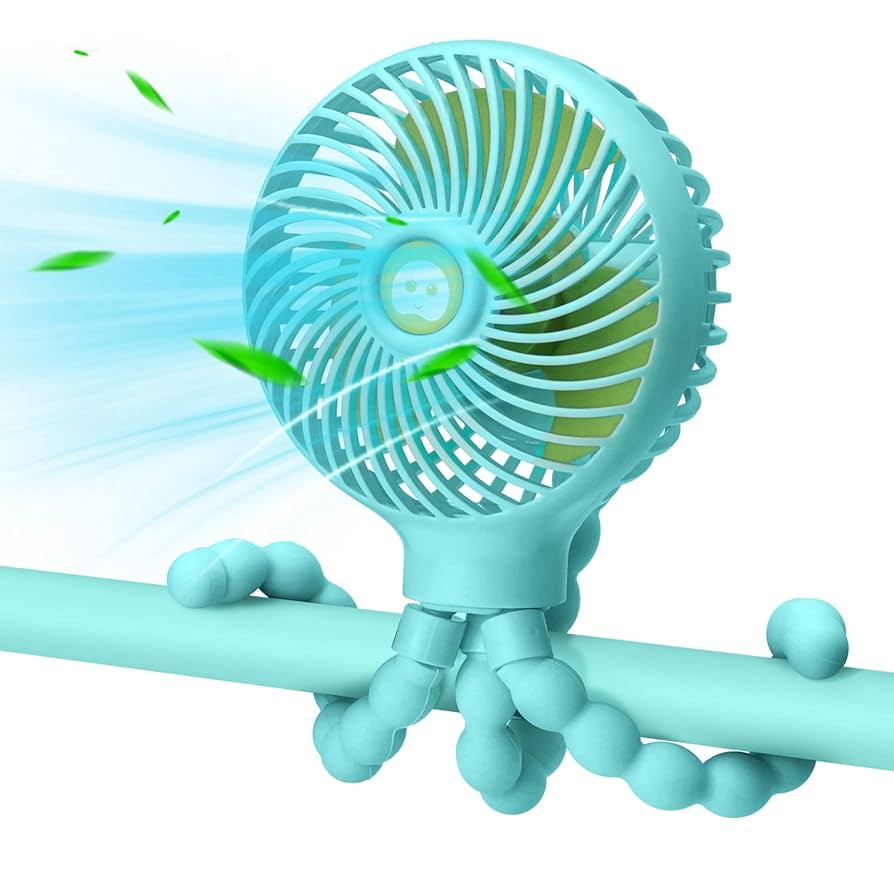 Pram Fan Clip On Stroller Portable Baby Buggy Cooling Fans [LED Display