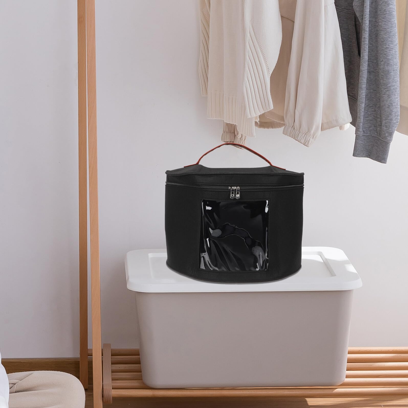 Filz Hutbox 43x28cm Mit Deckel Aufbewahrungsbox Für Hüte Socken Und Unterwäsche Strapazierfähiges Material Platzsparender Organizer Für Zuhause Und Reise