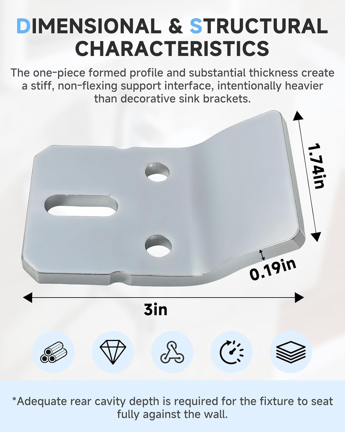 2 Pieces Wall Mounted Sink Hook Bracket 1224196, Sink Wall Mount Bracket Compatible with Kohler Wall Mounted Sinks Basins and Urinals for Bathroom Installation