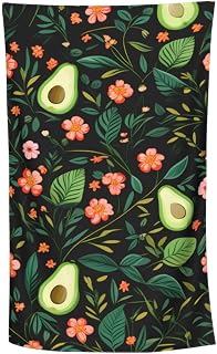 Cute Avocado Beach Towel,32x52in,Quick-Dry Sand-Free Fruirt Bath Towels,Microfiber Lightweight for Travel Pool Yoga Beach Outdoor Activities Decor Accessories Gifts (Avocado Flower)