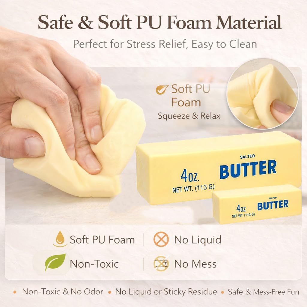 Butter Squishy Stick, Big 9.5'' Slow Rising Squeeze Stress Relief Squishies for Office & Desk Use (Giant)
