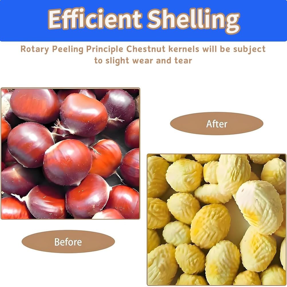 Pelapatate per castagne, Sbucciatrice automatica di castagne, 1-5kg/ora, Pelapatate castagne in acciaio inossidabile, Pelapatate elettrico professionale