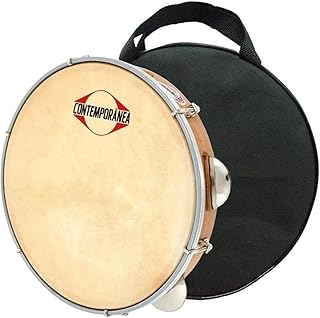 Pandeiro contemporanea 10 light 20lt pele couro + capa
