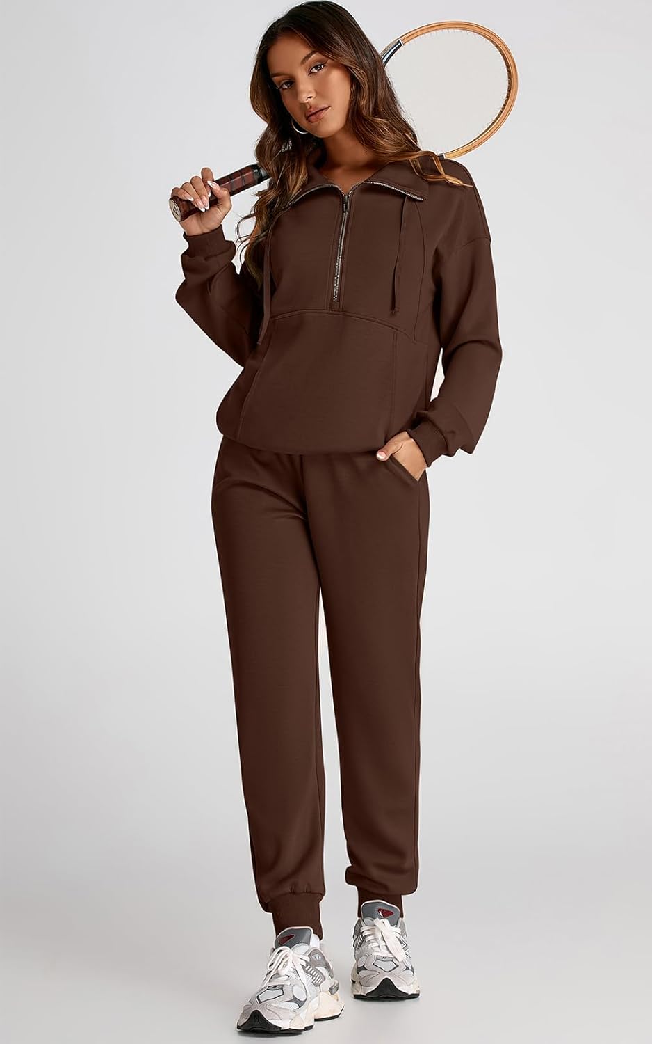 PRETTYGARDEN Long Sleeve Half Zip Sweatsuits Women 2 Piece Outfit Spring Casual Sweatshirt Sweatpants Lounge Set Tracksuit - Image 8