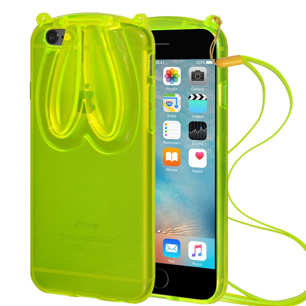 Amazon.com: AMZER Slim TPU Rabbit Ears Case with Wristlet Lanyard