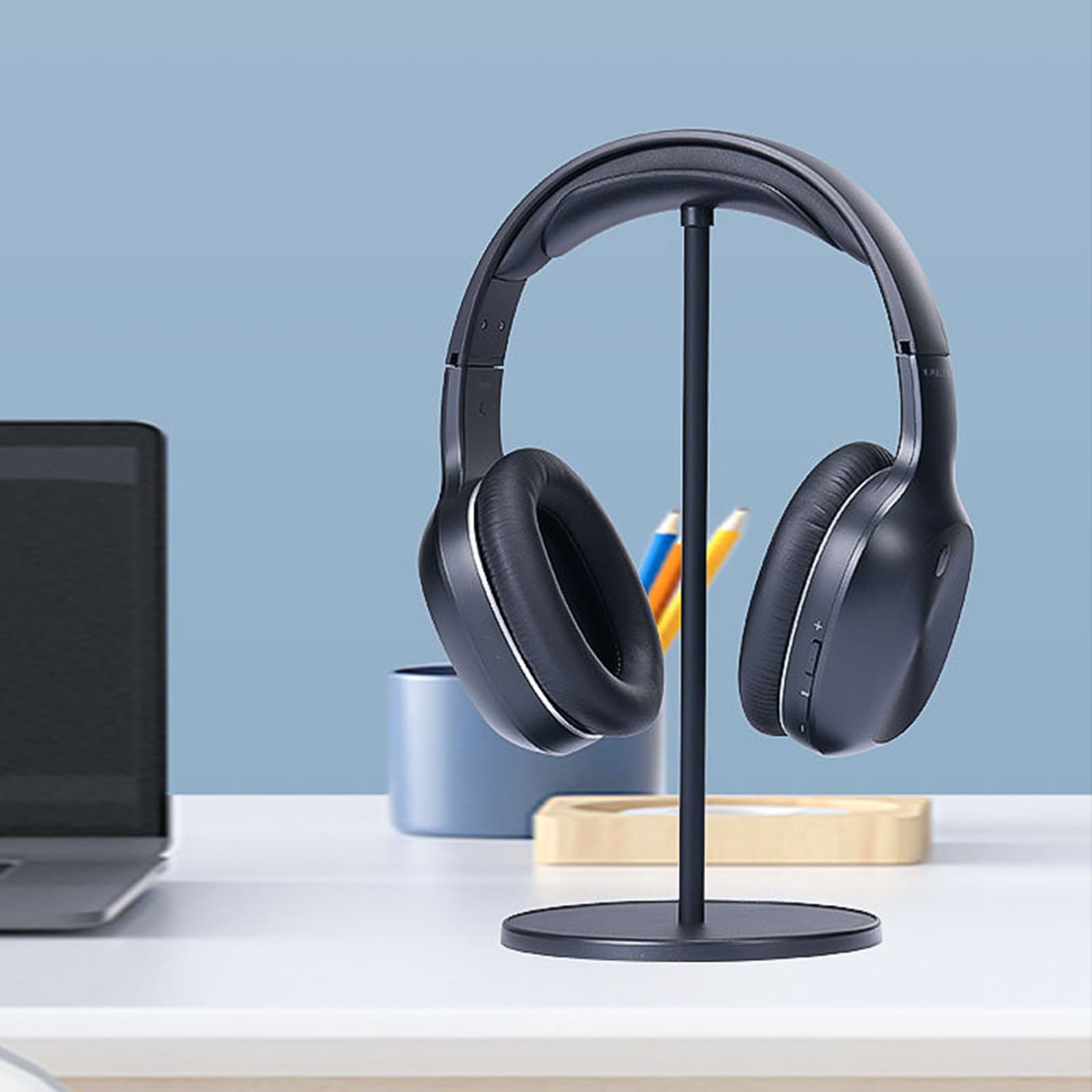 Gaming Headphone Stand Universal Headset Holder with Stable Supporting Bar and Base [Black]