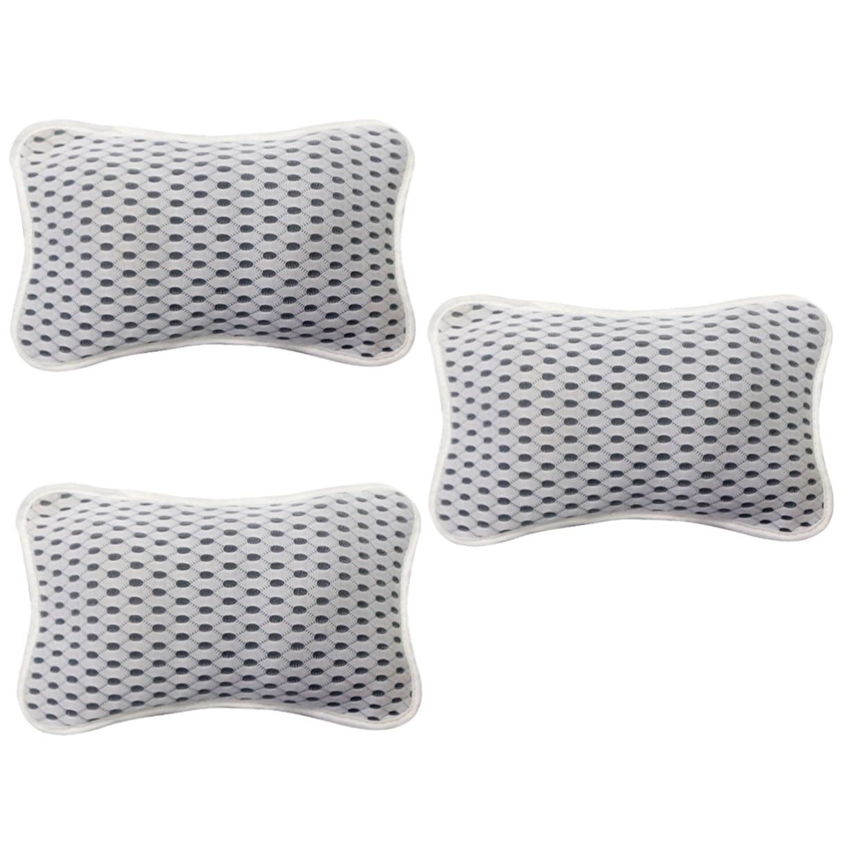 FRCOLOR 3pièces Coussin De Bain Polyester avec Ventouses Repose-tête pour Spa Et Soutien Confortable pour Tête Cou Accessoire De Relaxation pour Salle De Bain