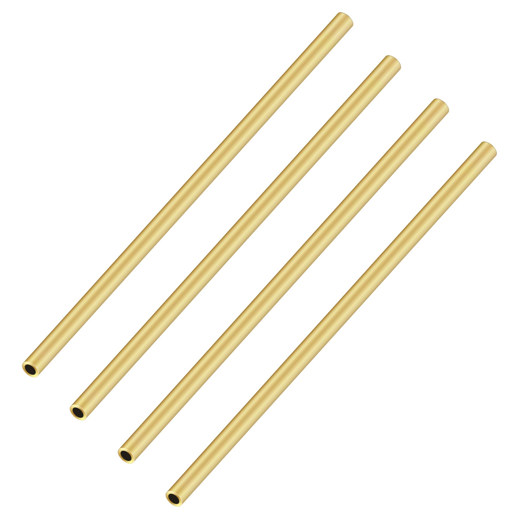 iMeistek Brass Round Tube, 3.5mm OD x 0.5mm Wall Thickness 200mm Length Seamless Straight Tubing for DIY Crafts (4PCS)