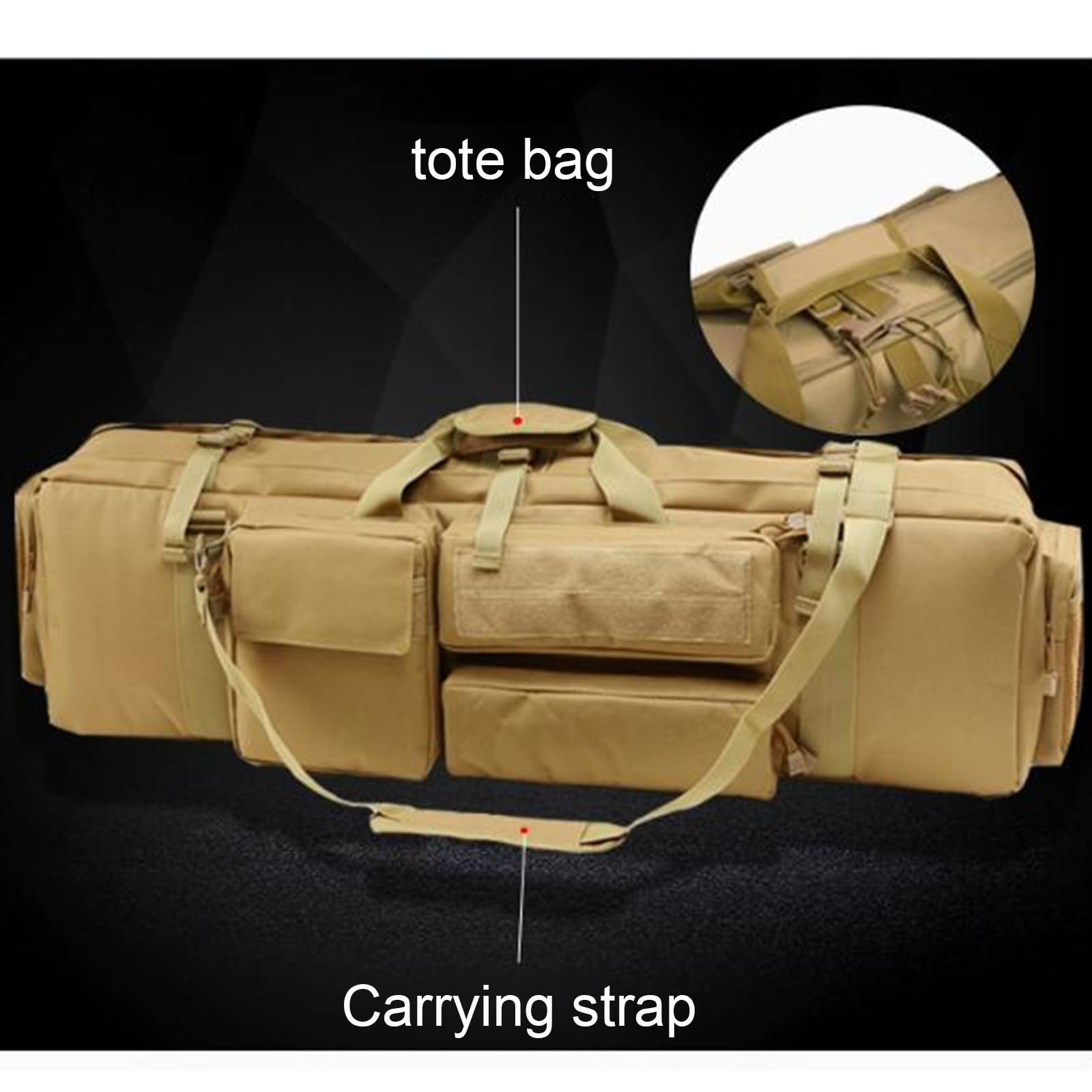 Funda Blanda para Rifle de Caza, Bolsa Táctica Acolchada para Escopeta Doble, Bolsa Táctica Funda para Arma con Correa de Hombro Bolsa de Transporte Vaina para Caza Disparando