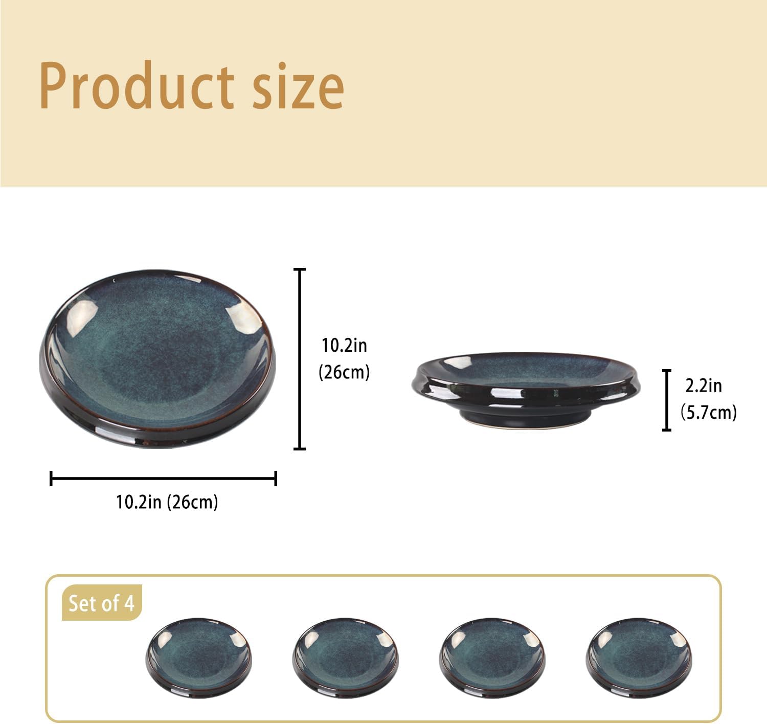 Ceramic Pasta Bowls, Set of 4, Reactive Glazed Pasta Bowls, Large, Wide Mouth, Suitable for Salads, Desserts, and Fruit, Microwave-, Dishwasher-, and Oven-Safe