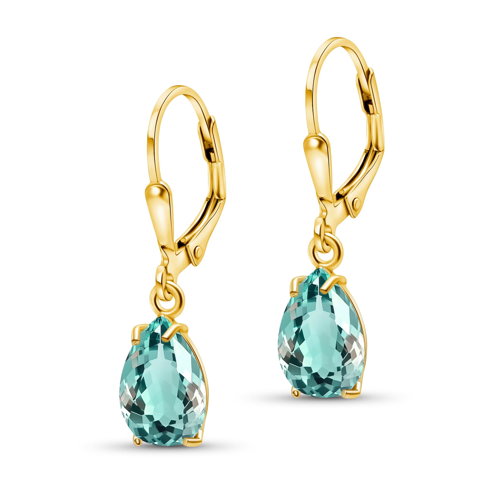 14K Gold Plated Gemstone Teardrop Earrings
