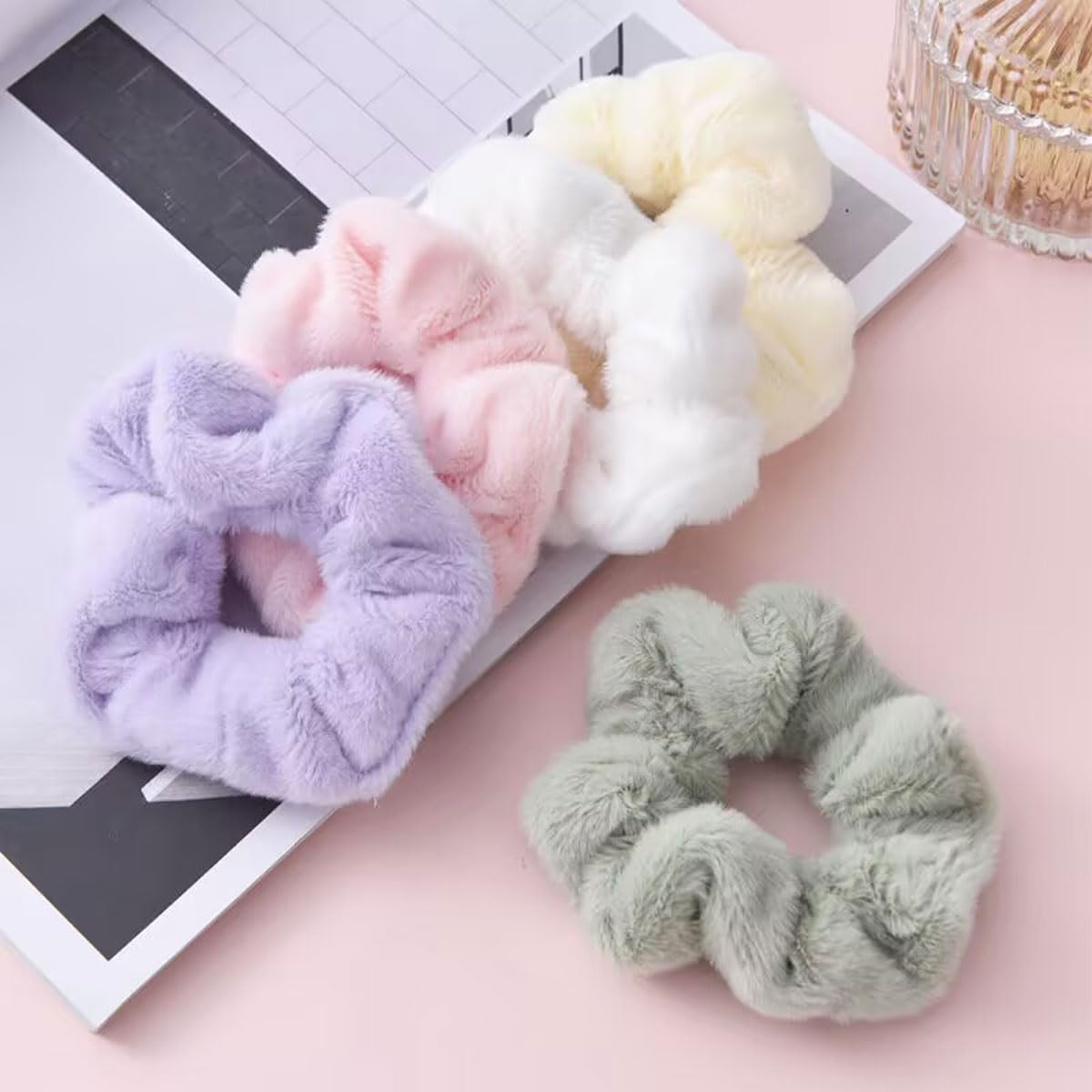 5Pcs Colorful Girls Hair Scrunchies Ponytail Holders Big Scrunchie Hair Ties Elastic Soft Ponytail Holder Ponytail Holders Hair Scrunchies Soft Elastic Hair Bands Hair Accessories for Girls and Wo - Image 4