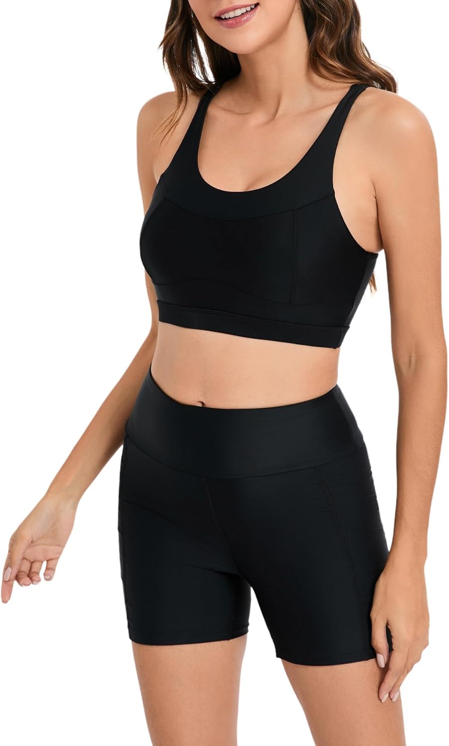 Women Swim Bra Crop Sports Bra for Under Swim Shirt Racerback Swimsuit Bikini Tops Built in Bra Bathing Suit Tops Only - Image 6