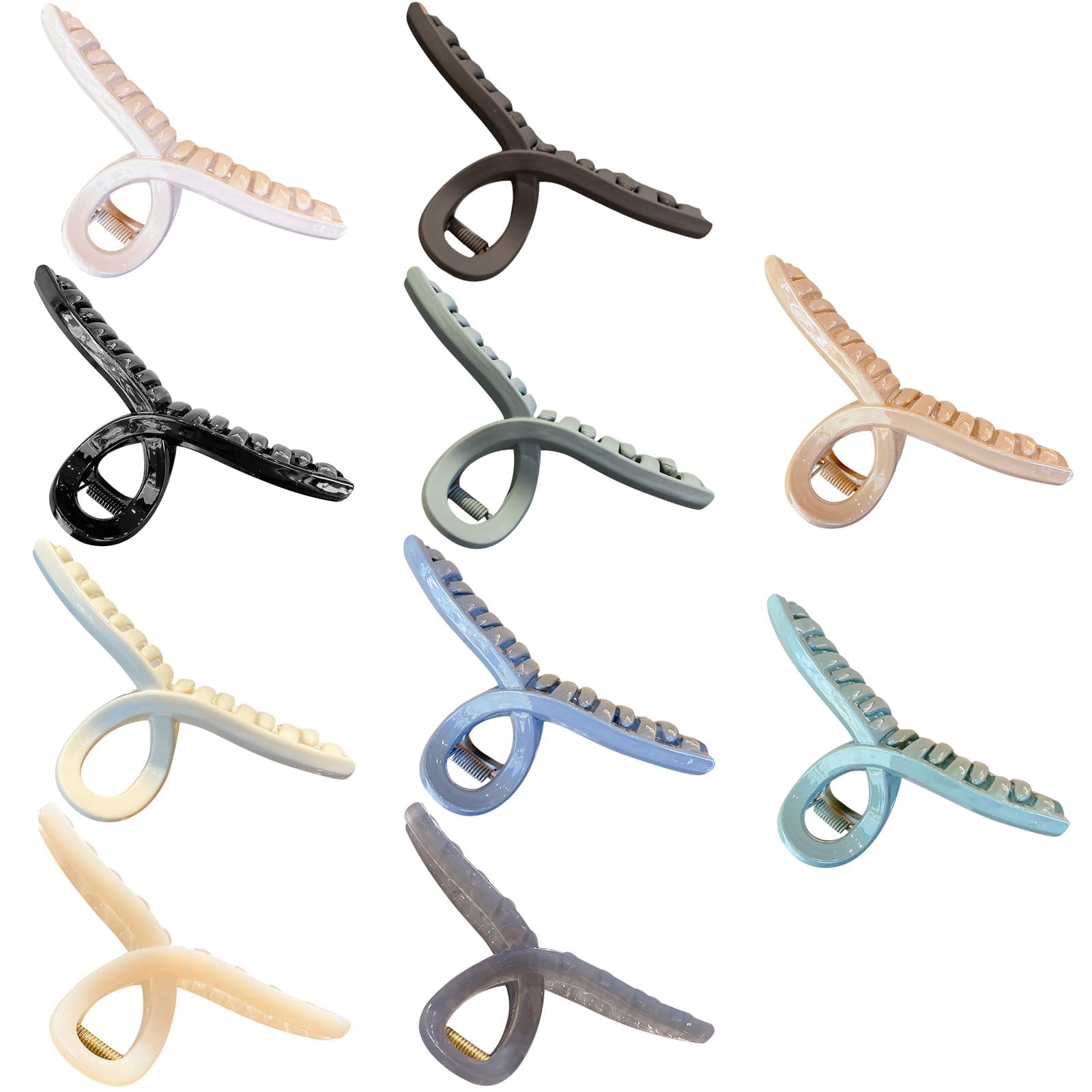 Hair Clips，Claw Clips for Thick Hair and Long Hair, 10Pcs Oversized Matte Non-slip Hair Clips for Women, Big Strong Hold Jaw Clip.