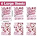 Ivenf Valentines Day Decorations Heart Window Clings Decor, Large Red Pink Heart Tree Cupid Valentines Day Decor for Kids Home School Office Classroom, Wedding Birthday Party Supplies Gifts, 6 Sheets
