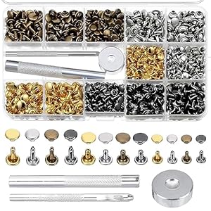 Amindz mdtz01 Leder Hohlnieten 180 Sets