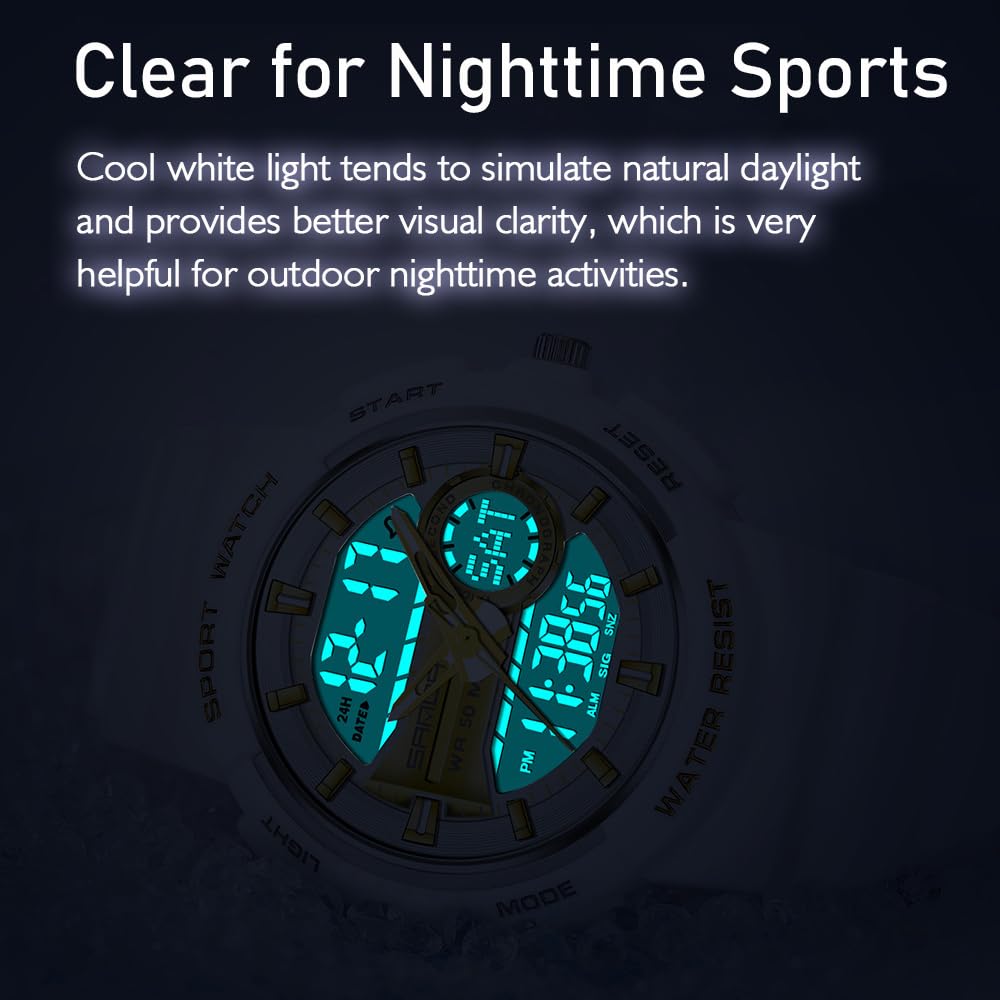 findtime Reloj deportivo unisex, relojes militares para hombres y mujeres, reloj digital resistente al agua para hombres y mujeres, reloj resistente con retroiluminación LED, alarma, cronómetro