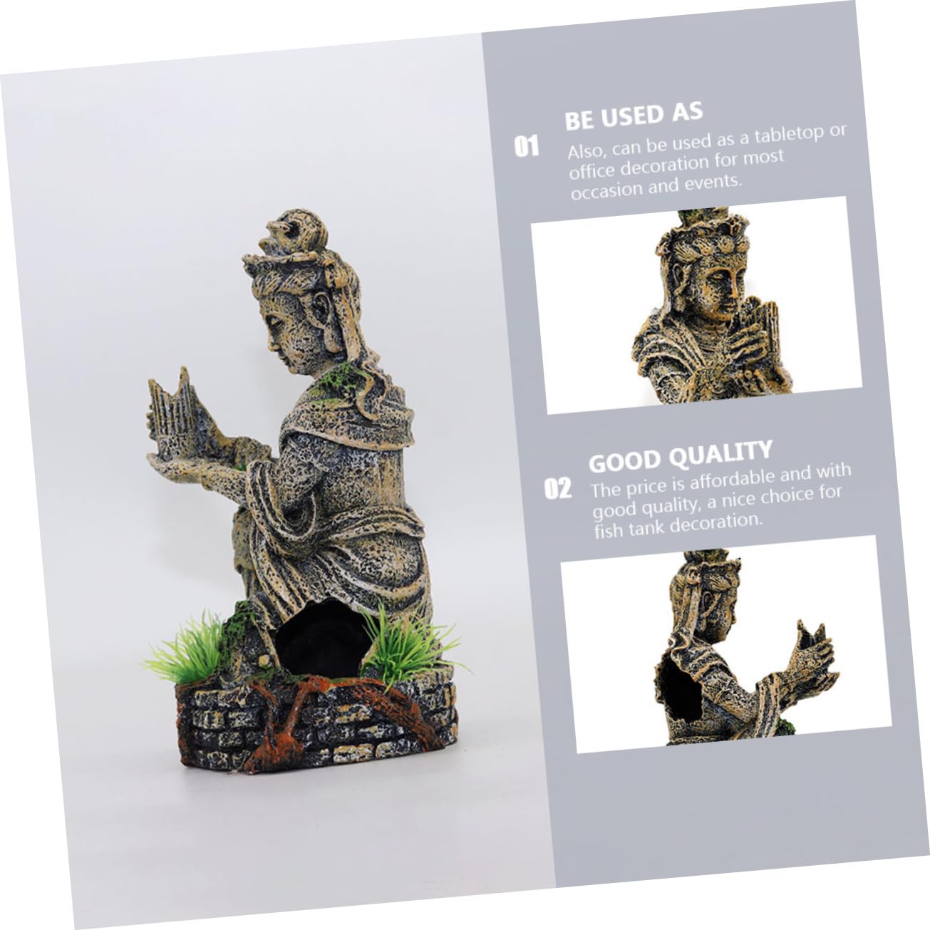 TOYANDONA Scultura Simulazione per Acquario Decorazione per Pesci Ornamentali Nascosti Scultura Ornamentale Decorazioni per Scene Acquario Design Realistico e Durevole Stabile per Acquari