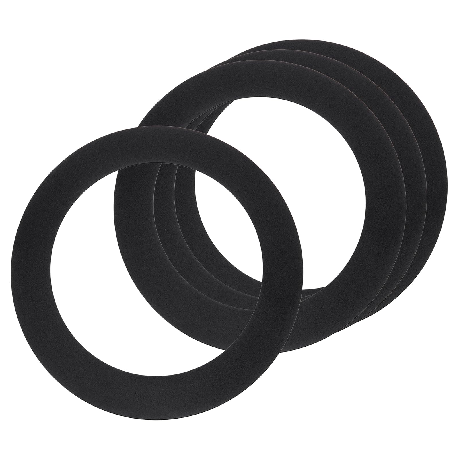 sourcing map 4Pack Goof Rings for 6" Recessed Lights, 6.3" ID 8.7" OD Steel Flat Goof Trim Ring Can Light Cover Plate Flush Mount Can Converter for Ceiling Wall Hole Decorative, Matte Black