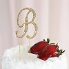 Efavormart 2.5 Tall Gold Shinny Rhinestone Letters Cake Toppers For Wedding Birthday Party Special Event Decorations - Letter F
