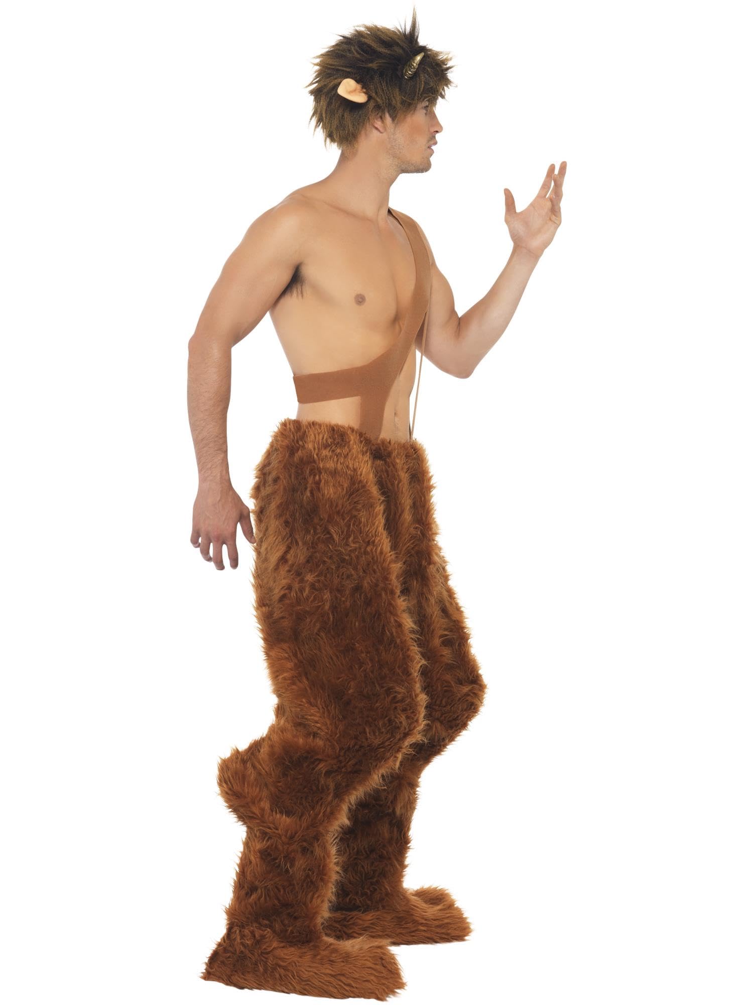 Smiffys Disfraz de fauno, pantalones, cubrezapatos y peluca Halloween, Carnaval
