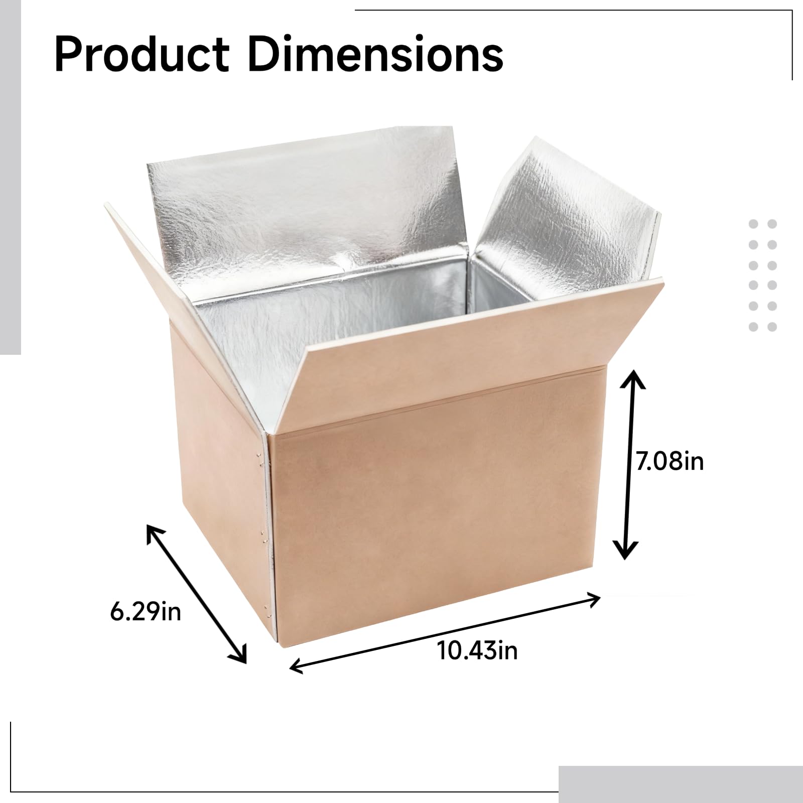 10 Stück Versandkartons, Papierbox für kalte Lebensmittel mit Aluminiumfolienfutter, isoliert für Meeresfrüchte, Gemüse, Obst