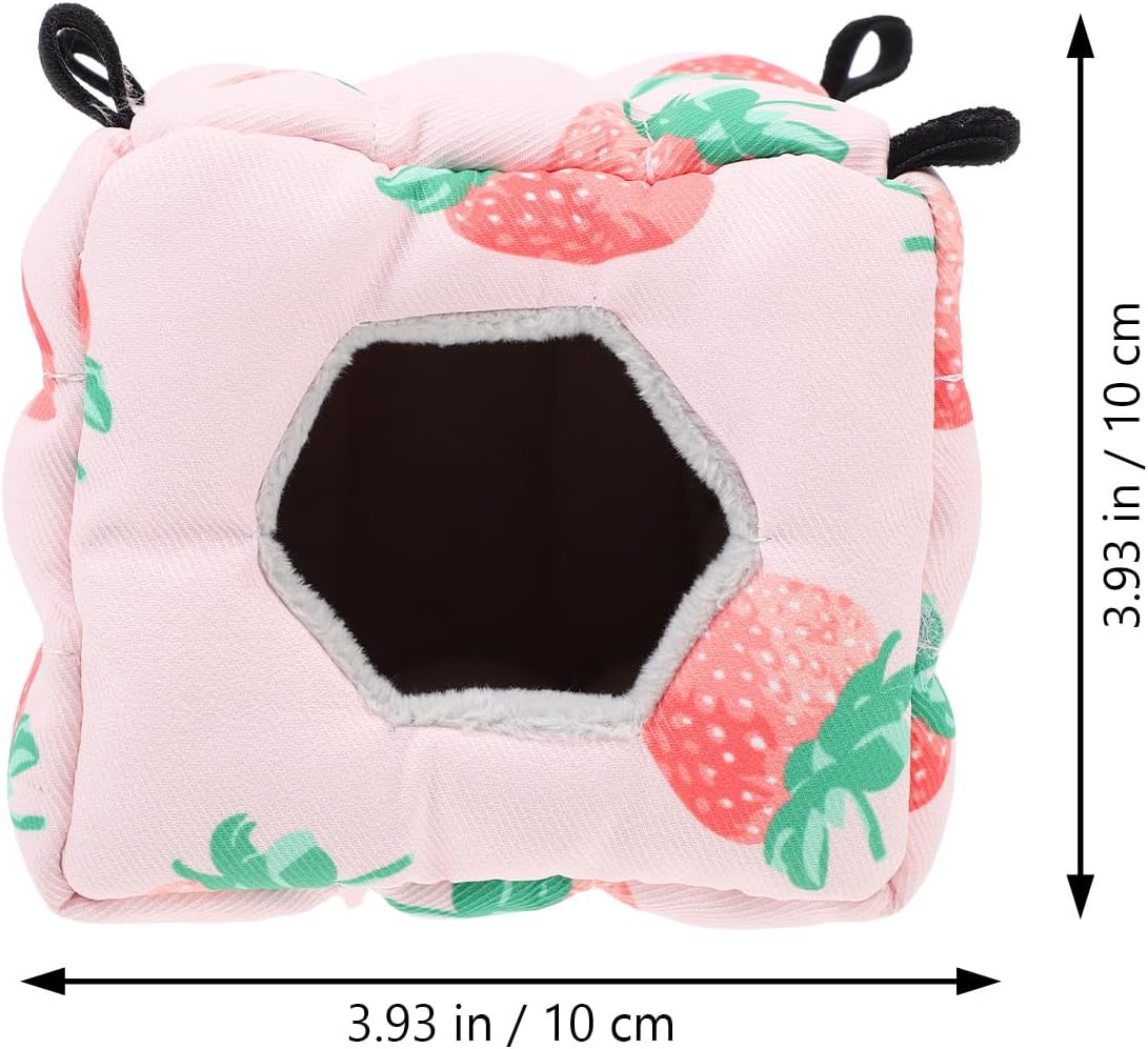 Small Pet Warm Sleeping Nest Soft Cotton Bed Strawberry Shape Small Animal Winter House for Hamsters Guinea Pigs Sugar Gliders