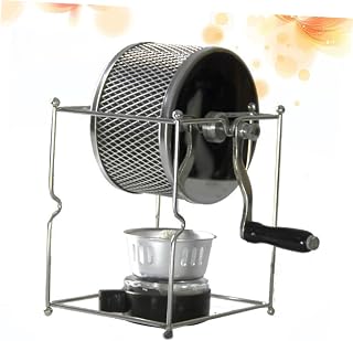 PRETYZOOM Manual Stainless Steel Coffee Bean Roasting Machine Portable Hand Crank Design for Diy Fresh Coffee Roasting at Home Office Camping and Travel