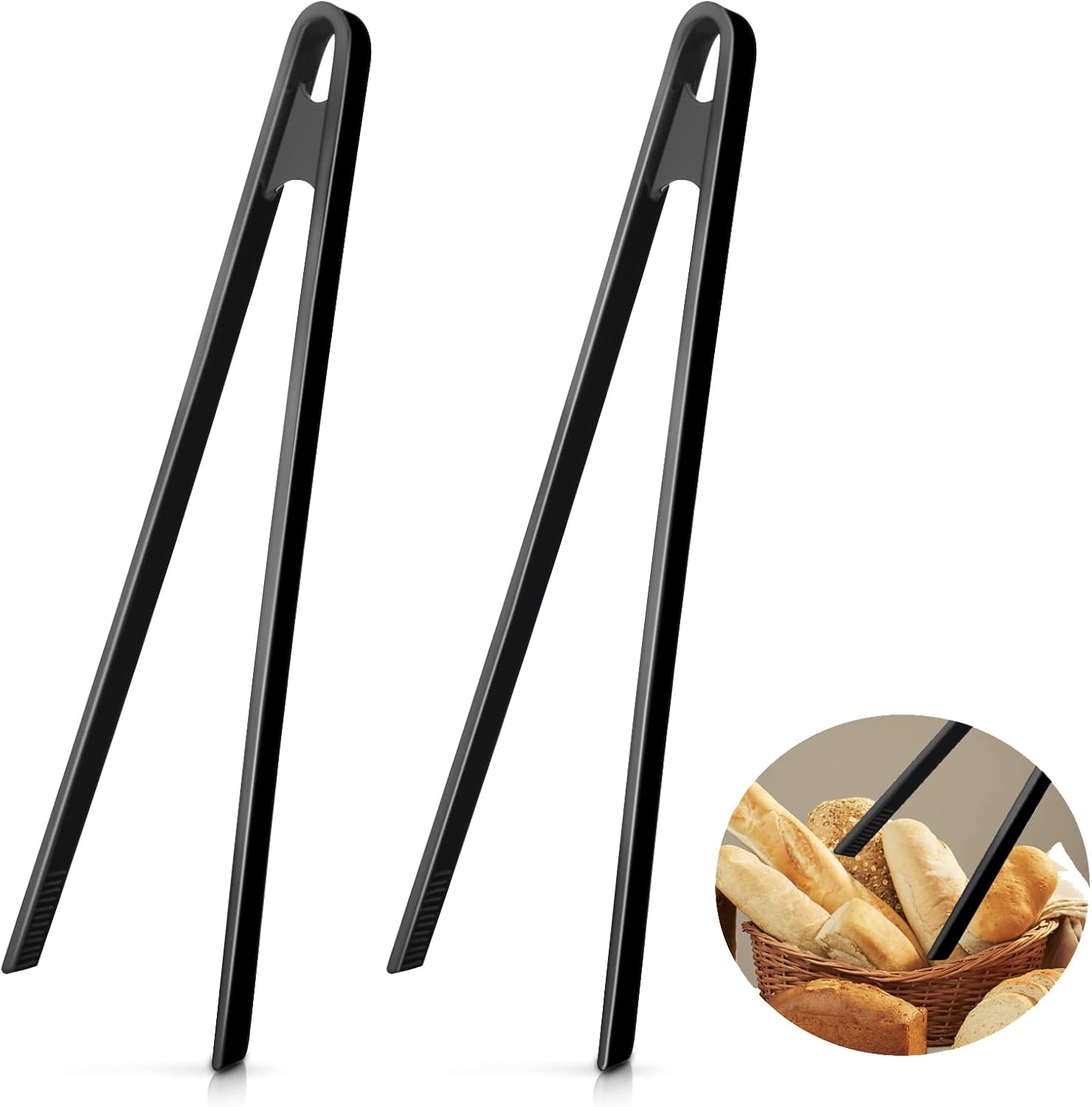 Prasacco 2 Pcs Silicone Tongs, 11.4 Inch Silicone Trivet Tongs Non