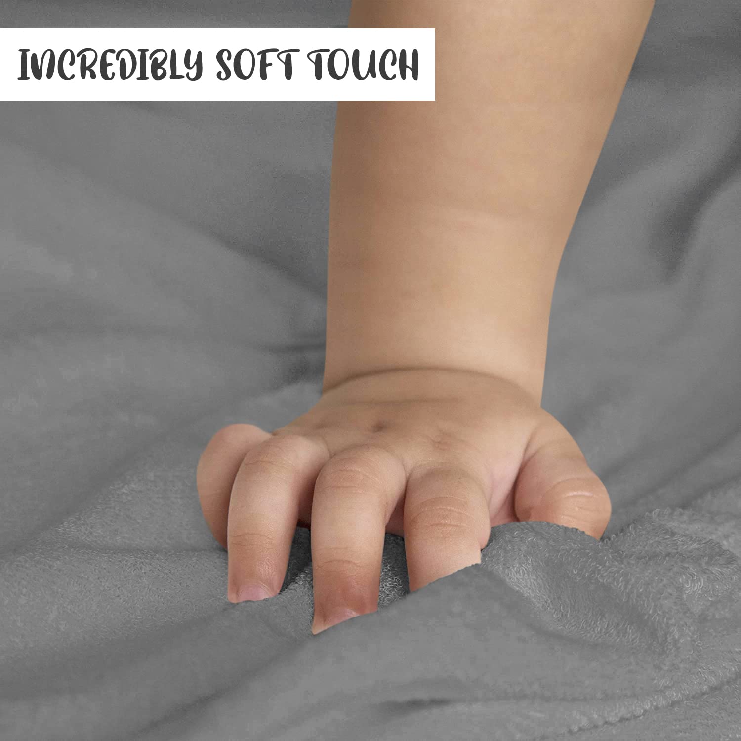 Juego de 2 toallas con capucha para bebé, color gris, lujosas, grandes y superabsorbentes, 76 x 76 cm, suaves y adecuadas para bebés, niños pequeños y niños, 400 g/m²