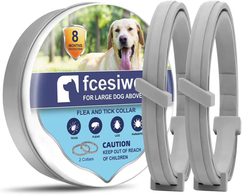 Flea Collar for Dogs, Flea & Tick Collar for Dogs, Tick Collars, 8 Months Protection, One Size Fits All (3.5 Ounce (Pack of 2))
