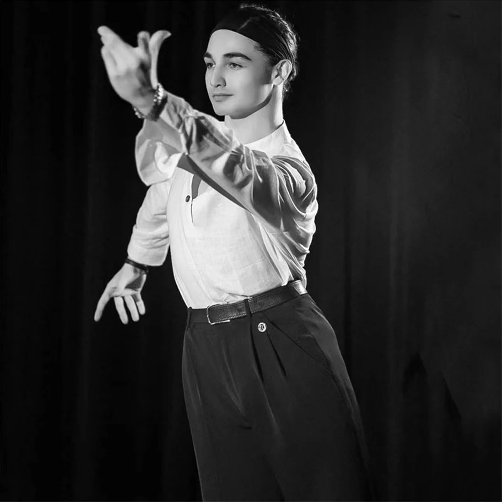 Pantalones De Baile Salón Estándar For Hombres, Latino For Adultos, Moderno Samba, Ropa For Presentaciones En El Escenario para Hombre, Salsa, Jazz, Danza