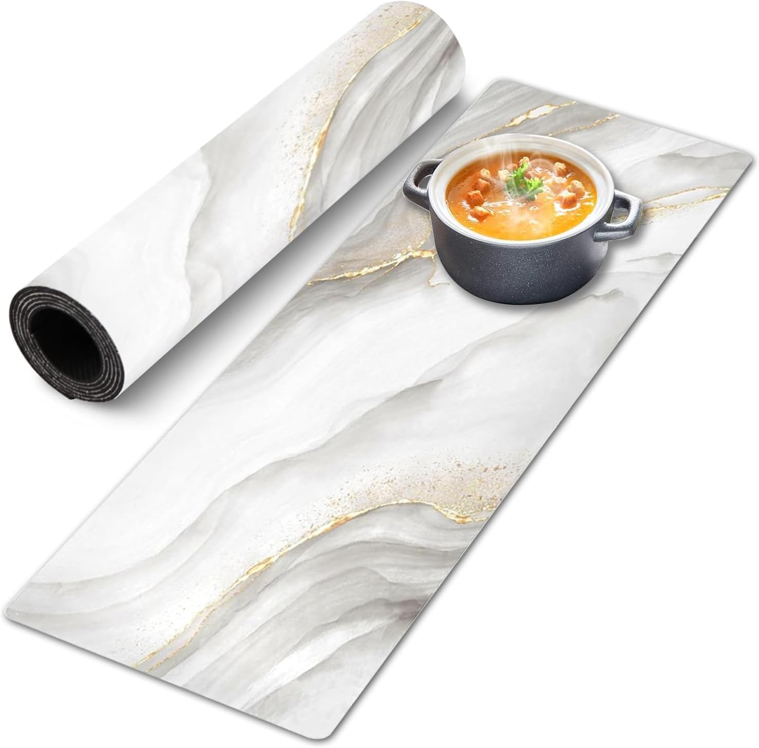 Chemin de table et dessous de plat résistant à la chaleur pour plats chauds – Plaques chauffantes imperméables pour protéger la table et le comptoir – Protection contre la chaleur 350 °C – 101,6 cm